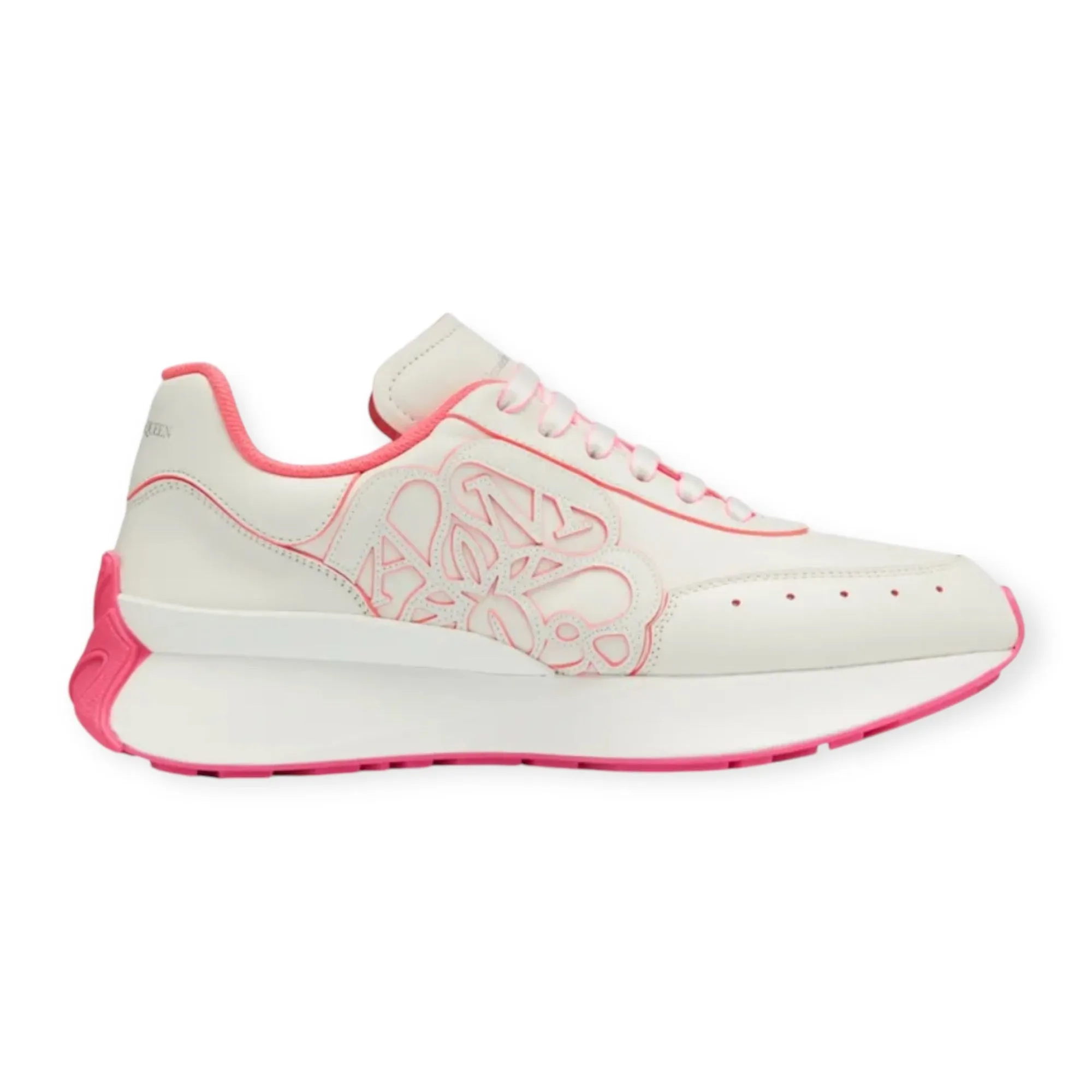 Alexander McQueen Shoes, White & Pink Sneakers (size 36)