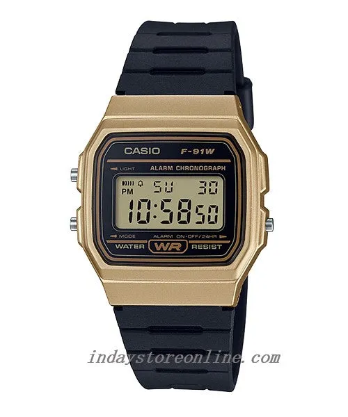 Casio Digital Women's Watch F-91WM-9A Black Color Resin Strap Battery Life 7-Years