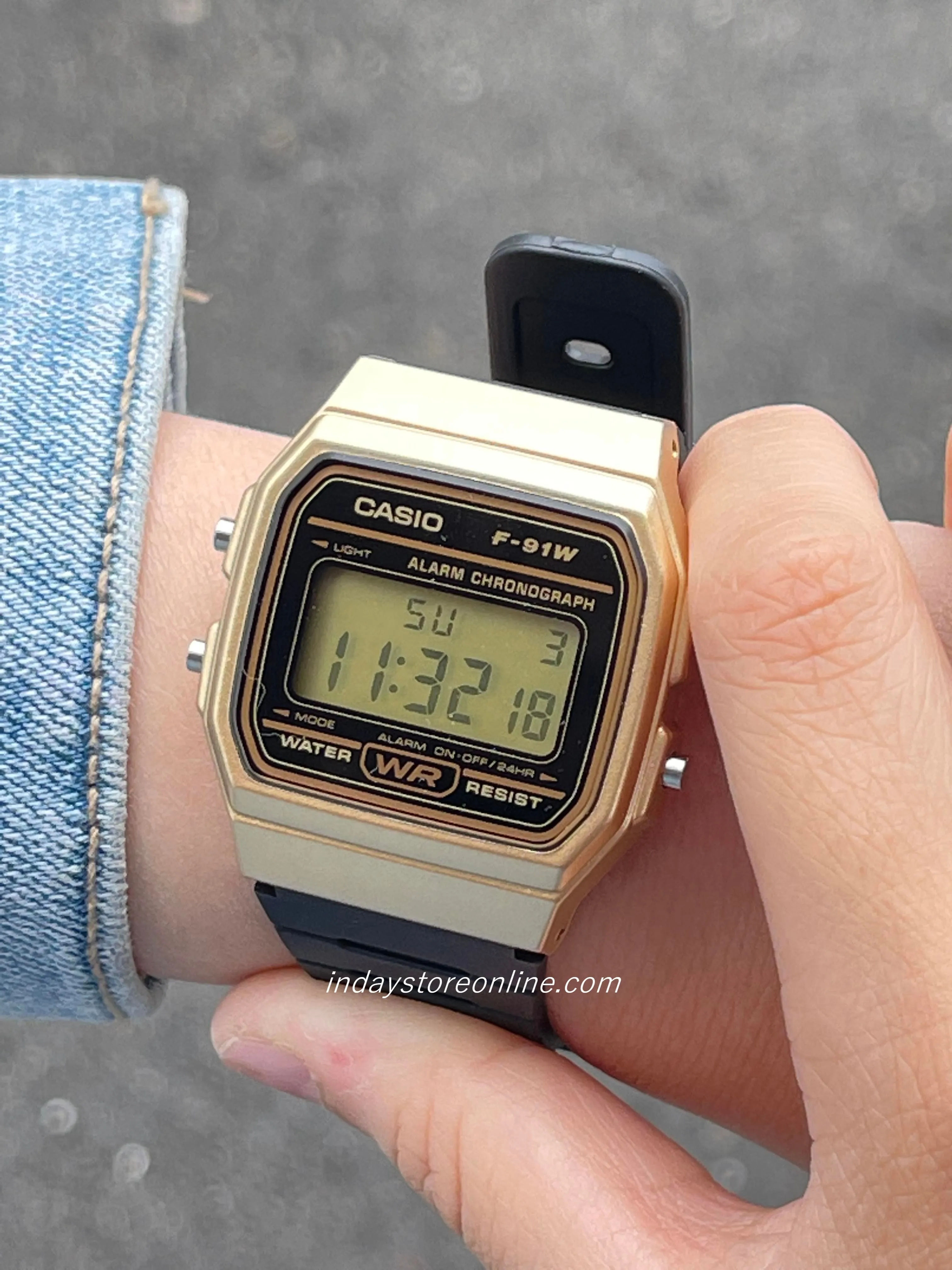 Casio Digital Women's Watch F-91WM-9A Black Color Resin Strap Battery Life 7-Years
