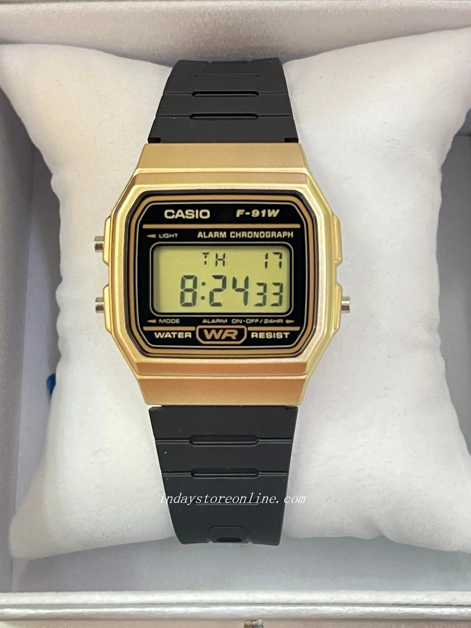 Casio Digital Women's Watch F-91WM-9A Black Color Resin Strap Battery Life 7-Years
