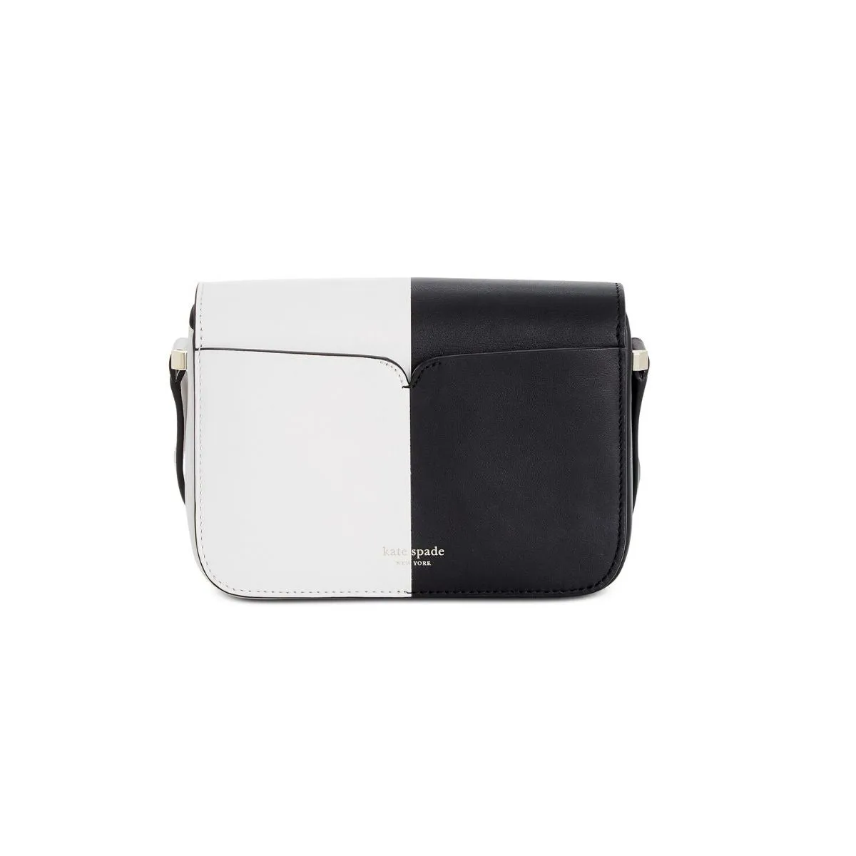 Nicola Bicolor Twistlock Small Black and Optic White Shoulder Bag