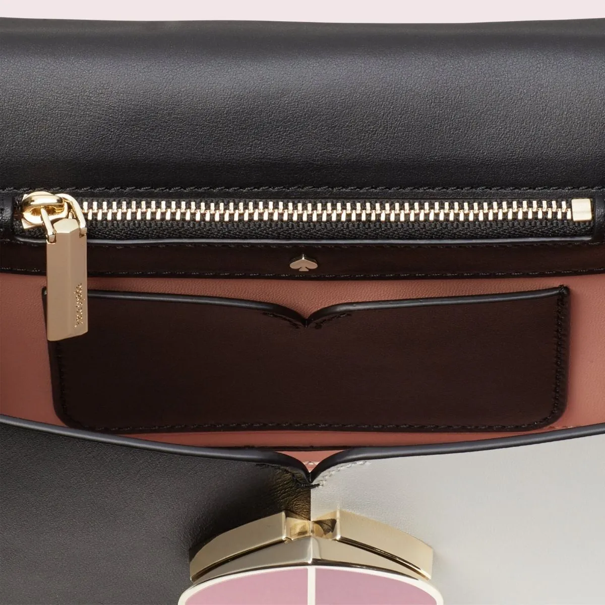 Nicola Bicolor Twistlock Small Black and Optic White Shoulder Bag