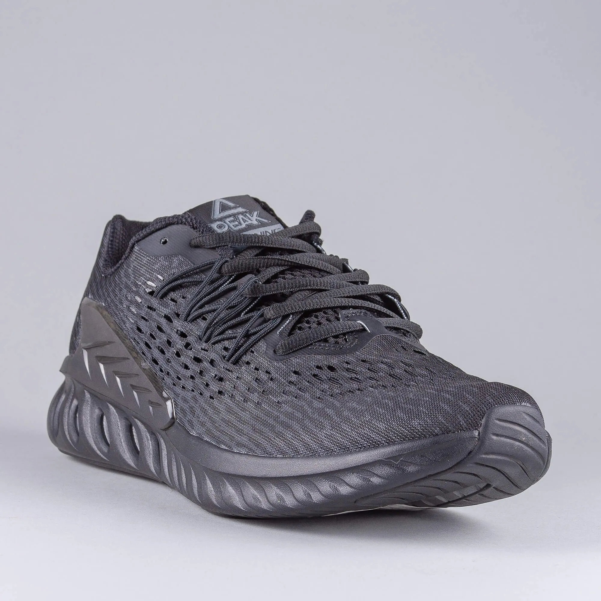 PEAK RUNNING SHOES BLACK MELANGE GREY