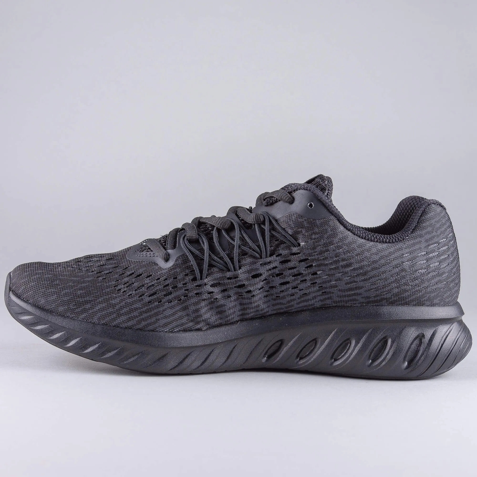 PEAK RUNNING SHOES BLACK MELANGE GREY