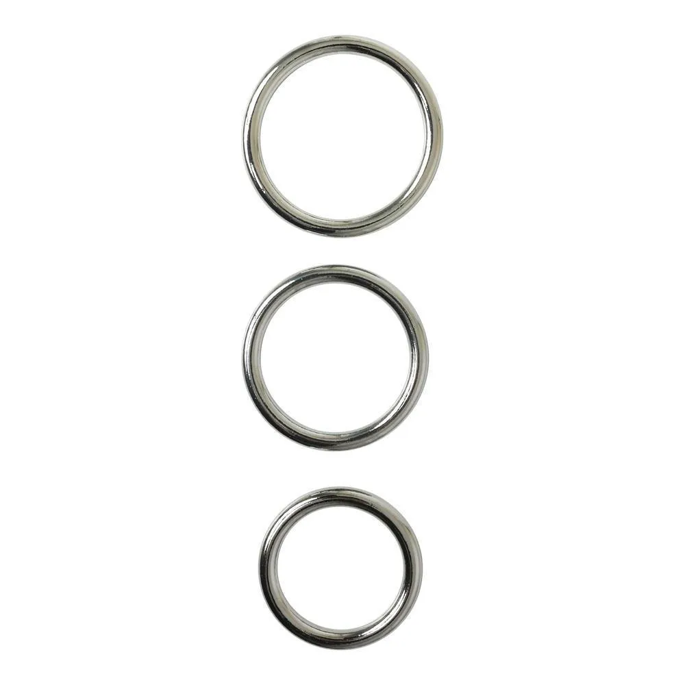 Sportsheets Seamless Metal O Rings, 3 Pack